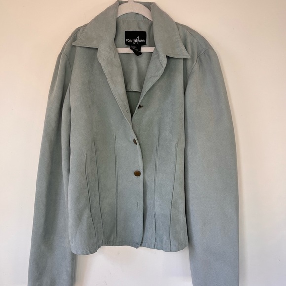 Positive Attitude Vegan Suede Button Blazer Jacket Fitted Vintage Women’s Sz 6 - Picture 5 of 5